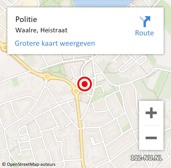 Locatie op kaart van de 112 melding: Politie Waalre, Heistraat op 8 november 2022 18:36