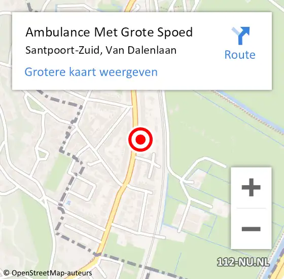 Locatie op kaart van de 112 melding: Ambulance Met Grote Spoed Naar Santpoort-Zuid, Van Dalenlaan op 9 november 2022 02:56