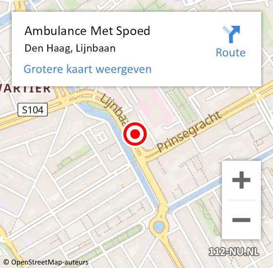 Locatie op kaart van de 112 melding: Ambulance Met Spoed Naar Den Haag, Lijnbaan op 9 november 2022 10:14