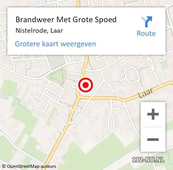 Locatie op kaart van de 112 melding: Brandweer Met Grote Spoed Naar Nistelrode, Laar op 9 november 2022 21:42