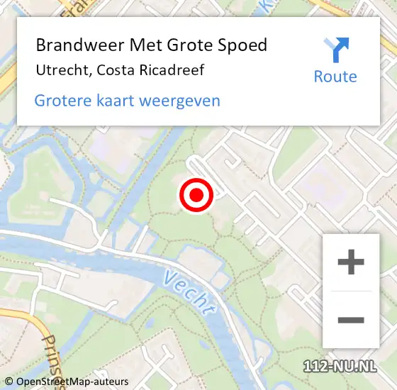 Locatie op kaart van de 112 melding: Brandweer Met Grote Spoed Naar Utrecht, Costa Ricadreef op 9 november 2022 23:06