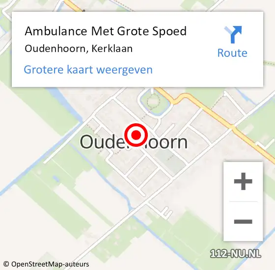 Locatie op kaart van de 112 melding: Ambulance Met Grote Spoed Naar Oudenhoorn, Kerklaan op 10 november 2022 03:39