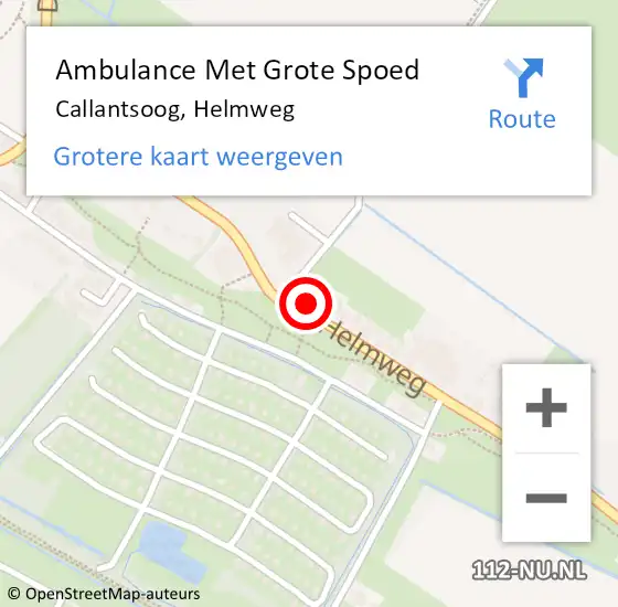 Locatie op kaart van de 112 melding: Ambulance Met Grote Spoed Naar Callantsoog, Helmweg op 10 november 2022 07:21