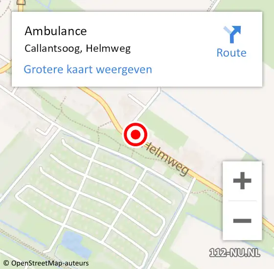 Locatie op kaart van de 112 melding: Ambulance Callantsoog, Helmweg op 10 november 2022 07:23