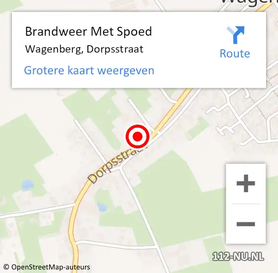 Locatie op kaart van de 112 melding: Brandweer Met Spoed Naar Wagenberg, Dorpsstraat op 10 november 2022 09:38