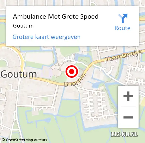 Locatie op kaart van de 112 melding: Ambulance Met Grote Spoed Naar Goutum op 10 november 2022 10:58
