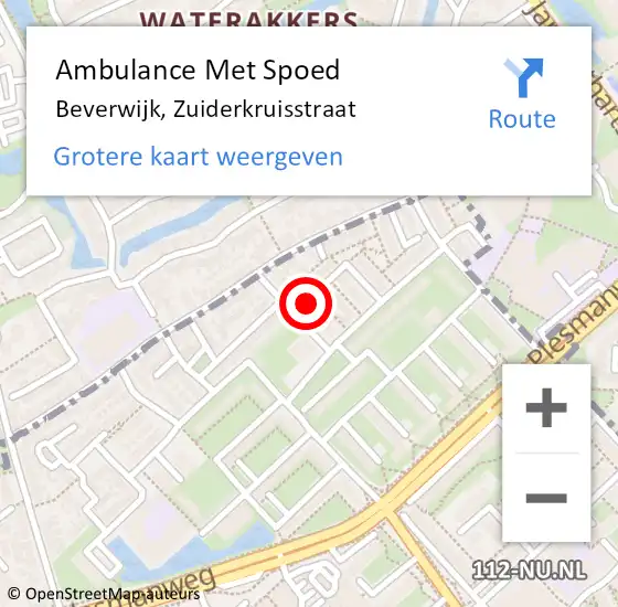 Locatie op kaart van de 112 melding: Ambulance Met Spoed Naar Beverwijk, Zuiderkruisstraat op 10 november 2022 11:52