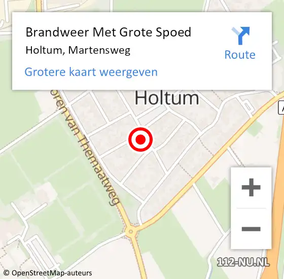 Locatie op kaart van de 112 melding: Brandweer Met Grote Spoed Naar Holtum, Martensweg op 10 november 2022 12:40