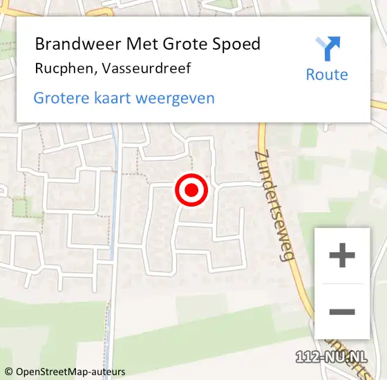 Locatie op kaart van de 112 melding: Brandweer Met Grote Spoed Naar Rucphen, Vasseurdreef op 10 november 2022 12:49