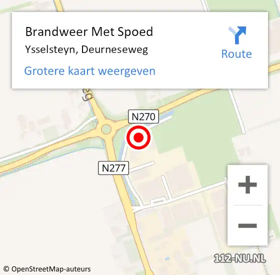Locatie op kaart van de 112 melding: Brandweer Met Spoed Naar Ysselsteyn, Deurneseweg op 10 november 2022 19:45