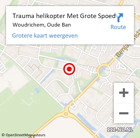 Locatie op kaart van de 112 melding: Trauma helikopter Met Grote Spoed Naar Woudrichem, Oude Ban op 10 november 2022 22:50