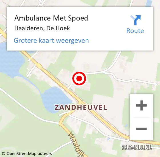Locatie op kaart van de 112 melding: Ambulance Met Spoed Naar Haalderen, De Hoek op 4 augustus 2014 15:33