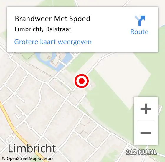 Locatie op kaart van de 112 melding: Brandweer Met Spoed Naar Limbricht, Dalstraat op 11 november 2022 07:16