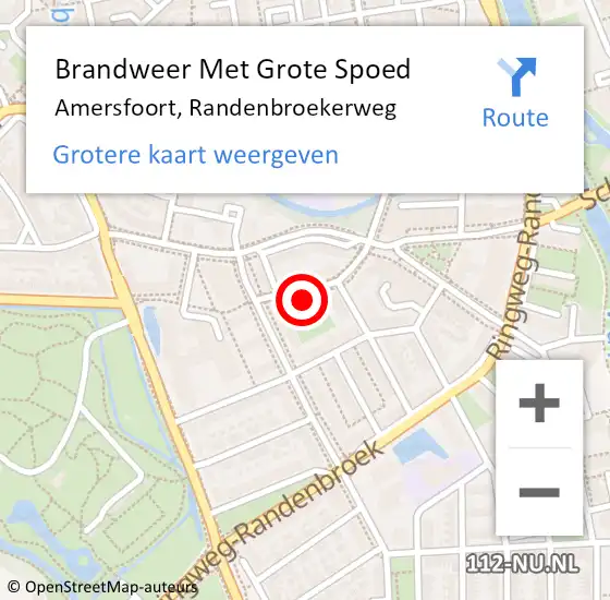 Locatie op kaart van de 112 melding: Brandweer Met Grote Spoed Naar Amersfoort, Randenbroekerweg op 11 november 2022 16:15