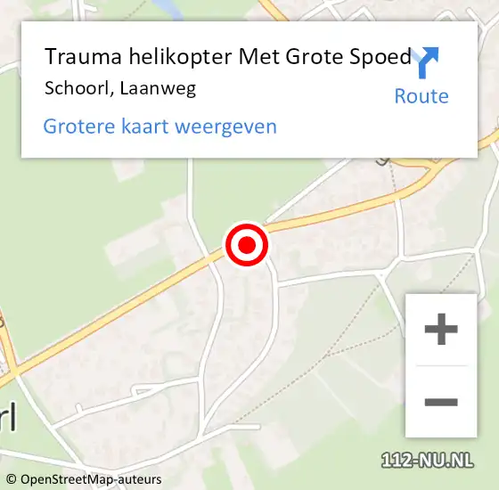 Locatie op kaart van de 112 melding: Trauma helikopter Met Grote Spoed Naar Schoorl, Laanweg op 11 november 2022 16:48