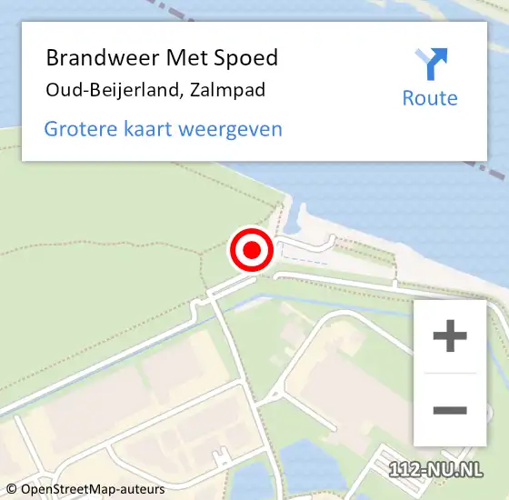 Locatie op kaart van de 112 melding: Brandweer Met Spoed Naar Oud-Beijerland, Zalmpad op 11 november 2022 19:53