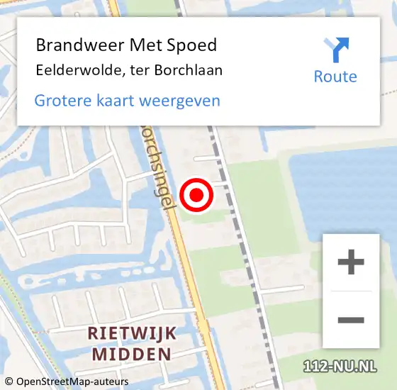 Locatie op kaart van de 112 melding: Brandweer Met Spoed Naar Eelderwolde, ter Borchlaan op 11 november 2022 22:24
