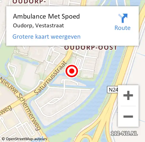 Locatie op kaart van de 112 melding: Ambulance Met Spoed Naar Oudorp, Vestastraat op 12 november 2022 03:55
