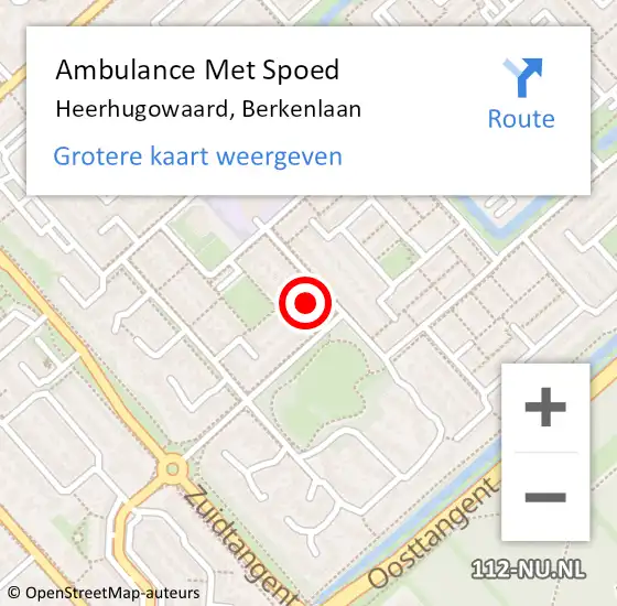 Locatie op kaart van de 112 melding: Ambulance Met Spoed Naar Heerhugowaard, Berkenlaan op 12 november 2022 10:44
