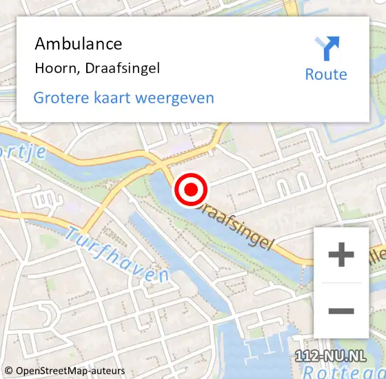 Locatie op kaart van de 112 melding: Ambulance Hoorn, Draafsingel op 12 november 2022 11:35