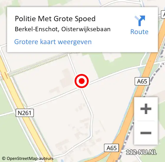 Locatie op kaart van de 112 melding: Politie Met Grote Spoed Naar Berkel-Enschot, Oisterwijksebaan op 12 november 2022 14:19