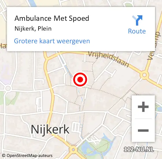 Locatie op kaart van de 112 melding: Ambulance Met Spoed Naar Nijkerk, Plein op 12 november 2022 14:36
