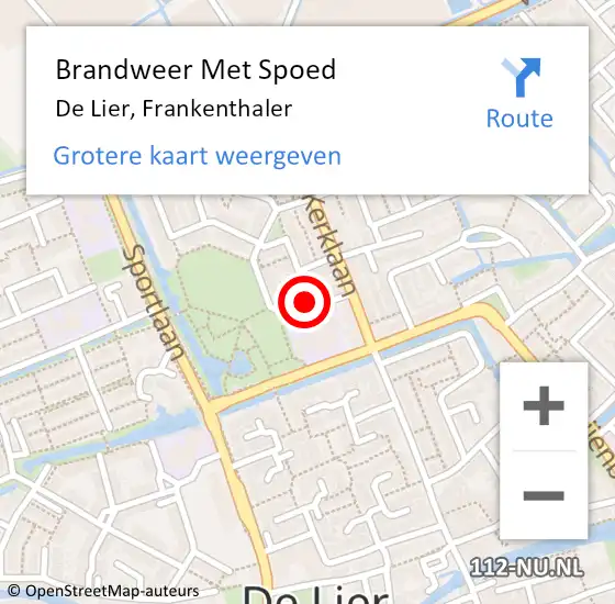 Locatie op kaart van de 112 melding: Brandweer Met Spoed Naar De Lier, Frankenthaler op 12 november 2022 15:25