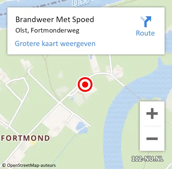 Locatie op kaart van de 112 melding: Brandweer Met Spoed Naar Olst, Fortmonderweg op 12 november 2022 20:46