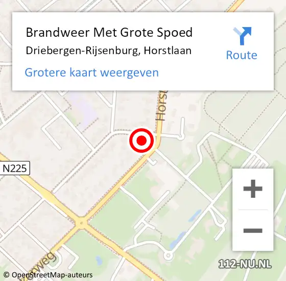 Locatie op kaart van de 112 melding: Brandweer Met Grote Spoed Naar Driebergen-Rijsenburg, Horstlaan op 12 november 2022 21:54