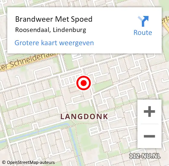 Locatie op kaart van de 112 melding: Brandweer Met Spoed Naar Roosendaal, Lindenburg op 12 november 2022 23:46