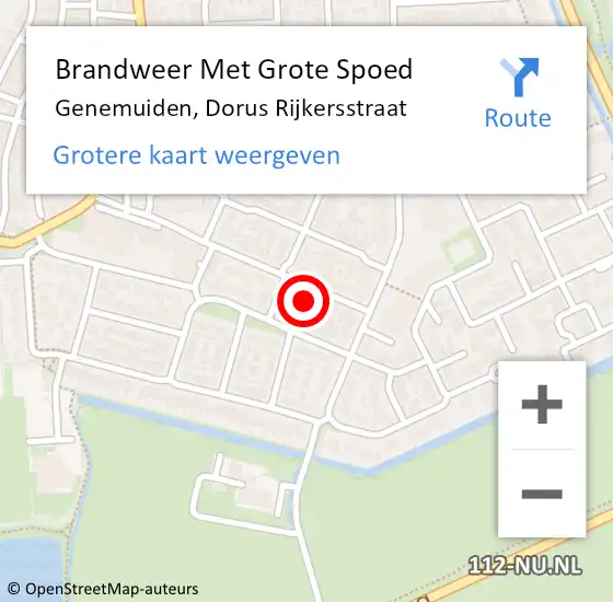 Locatie op kaart van de 112 melding: Brandweer Met Grote Spoed Naar Genemuiden, Dorus Rijkersstraat op 13 november 2022 15:55