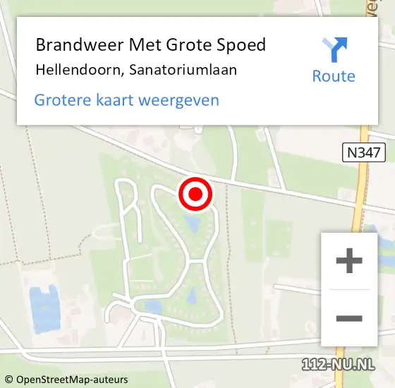 Locatie op kaart van de 112 melding: Brandweer Met Grote Spoed Naar Hellendoorn, Sanatoriumlaan op 13 november 2022 18:38