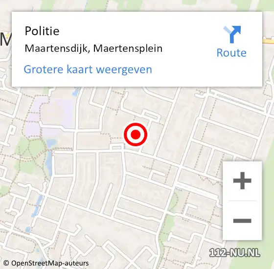 Locatie op kaart van de 112 melding: Politie Maartensdijk, Maertensplein op 14 november 2022 07:37