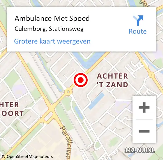 Locatie op kaart van de 112 melding: Ambulance Met Spoed Naar Culemborg, Stationsweg op 14 november 2022 07:50