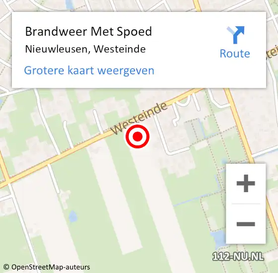 Locatie op kaart van de 112 melding: Brandweer Met Spoed Naar Nieuwleusen, Westeinde op 14 november 2022 17:51
