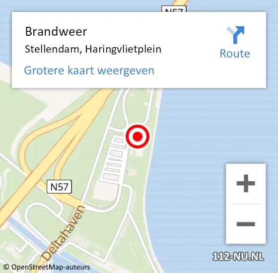 Locatie op kaart van de 112 melding: Brandweer Stellendam, Haringvlietplein op 14 november 2022 19:46