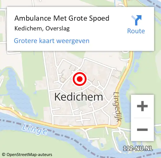 Locatie op kaart van de 112 melding: Ambulance Met Grote Spoed Naar Kedichem, Overslag op 14 november 2022 23:21
