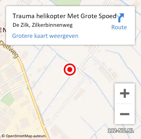 Locatie op kaart van de 112 melding: Trauma helikopter Met Grote Spoed Naar De Zilk, Zilkerbinnenweg op 15 november 2022 02:07