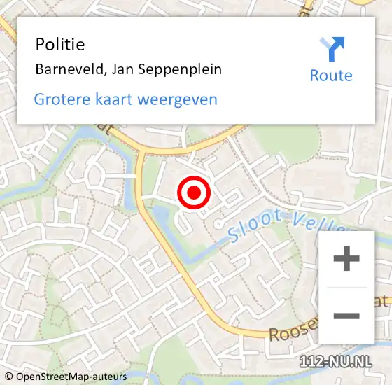 Locatie op kaart van de 112 melding: Politie Barneveld, Jan Seppenplein op 15 november 2022 12:02