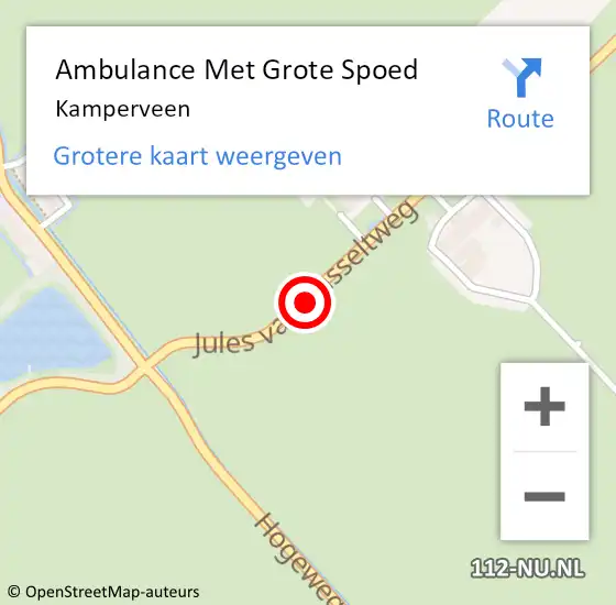 Locatie op kaart van de 112 melding: Ambulance Met Grote Spoed Naar Kamperveen op 15 november 2022 17:29