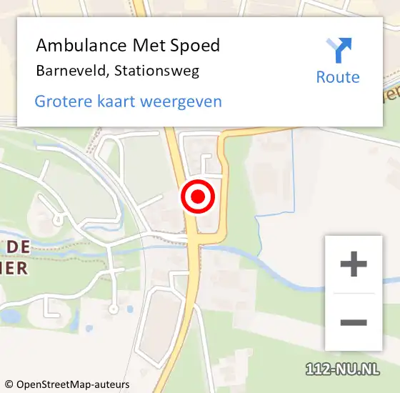 Locatie op kaart van de 112 melding: Ambulance Met Spoed Naar Barneveld, Stationsweg op 15 november 2022 17:58