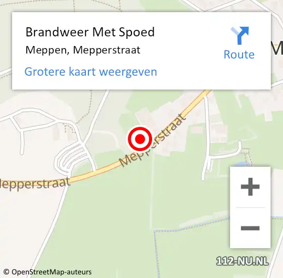 Locatie op kaart van de 112 melding: Brandweer Met Spoed Naar Meppen, Mepperstraat op 16 november 2022 01:43