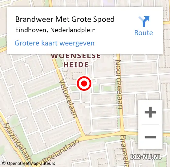 Locatie op kaart van de 112 melding: Brandweer Met Grote Spoed Naar Eindhoven, Nederlandplein op 16 november 2022 05:29