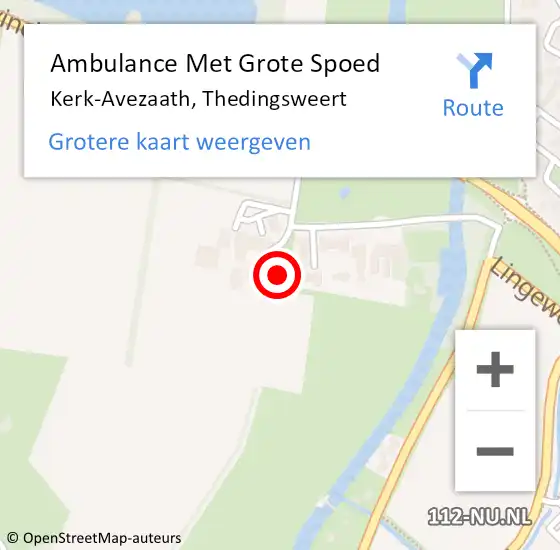 Locatie op kaart van de 112 melding: Ambulance Met Grote Spoed Naar Kerk-Avezaath, Thedingsweert op 16 november 2022 09:39