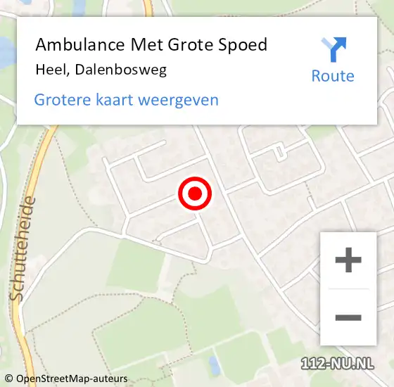 Locatie op kaart van de 112 melding: Ambulance Met Grote Spoed Naar Heel, Dalenbosweg op 16 november 2022 13:27