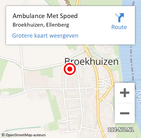 Locatie op kaart van de 112 melding: Ambulance Met Spoed Naar Broekhuizen, Ellenberg op 16 november 2022 14:58