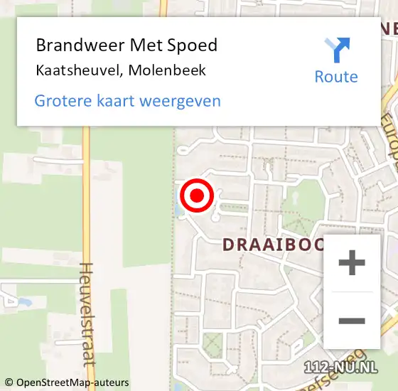 Locatie op kaart van de 112 melding: Brandweer Met Spoed Naar Kaatsheuvel, Molenbeek op 16 november 2022 17:21