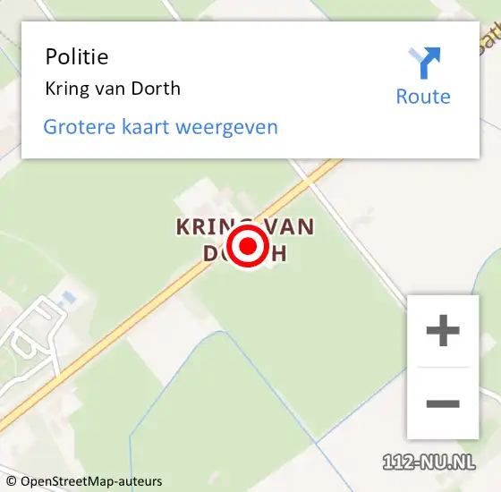 Locatie op kaart van de 112 melding: Politie Kring van Dorth op 16 november 2022 17:29