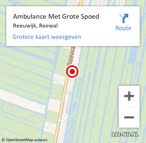 Locatie op kaart van de 112 melding: Ambulance Met Grote Spoed Naar Reeuwijk, Reewal op 16 november 2022 22:22
