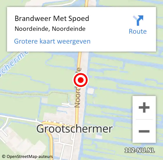 Locatie op kaart van de 112 melding: Brandweer Met Spoed Naar Noordeinde, Noordeinde op 17 november 2022 02:46